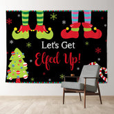 Aperturee - Lets Get Up Elfed Up Schneeflocken Weihnachtshintergrund